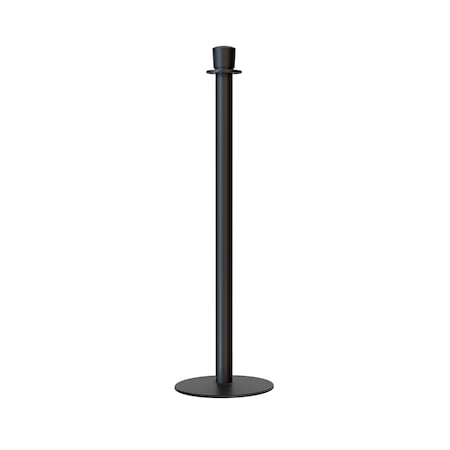 Montour Line Stanchion Post and Rope Flat Base Black Post Crown Top P400-CN-BK
